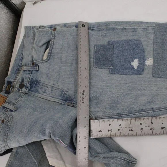 NWT Polo Ralph Lauren Jeans Womens 29 L27 Avery Boyfriend Patchwork Button Fly - Picture 8 of 16